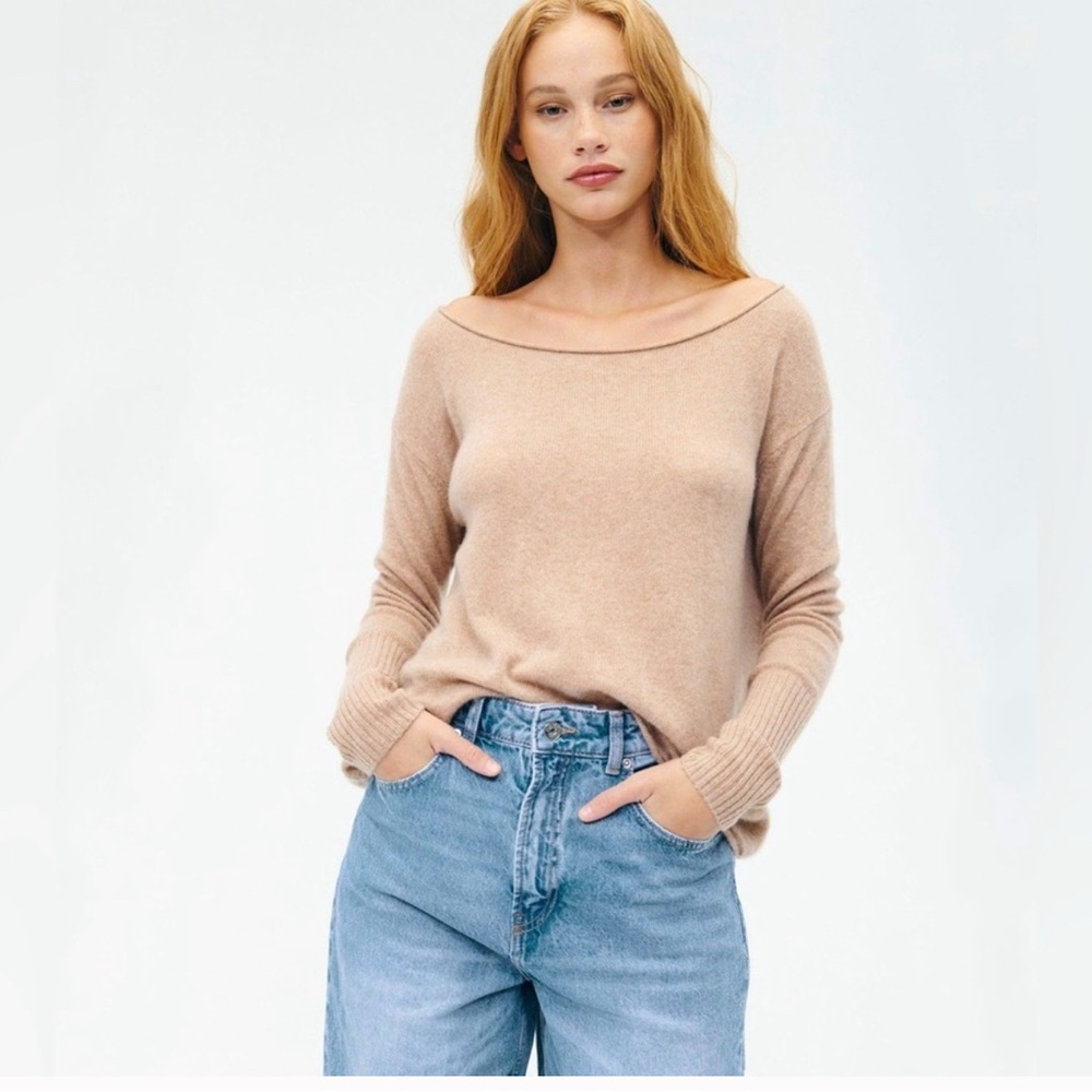NAADAM Sand Boatneck Cashmere Sweater